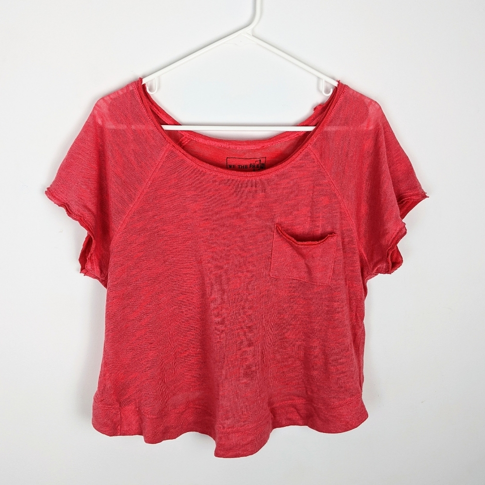 Free People Burnout Short Sleeve T-Shirt crewneck